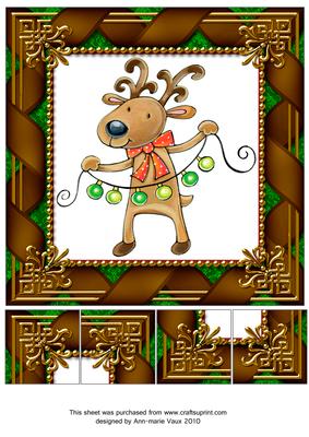 Reindeer Lights Ribbon 8inch Picture Sheet