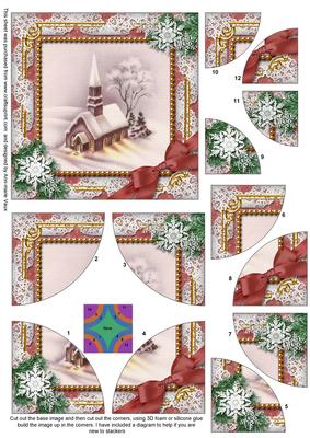 Church Lights on Snow All 4 Rounded Corner Card Front