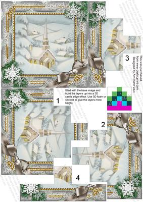 New Church Snow 5inch Square Bottom Castle Stacker
