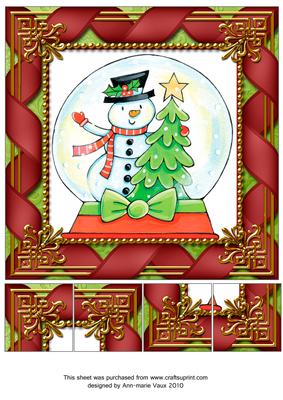 Snowman Globe 8inch Picture Sheet