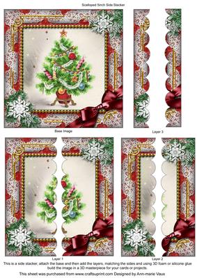The Tree Snow 5inch Square Scalloped 2 Side Stacker