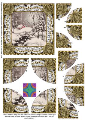 Christmas Snow Scene All 4 Rounded Corner Card Front