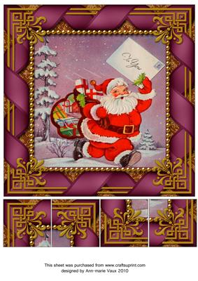 Santas Letter Ribbon 8inch Picture Sheet