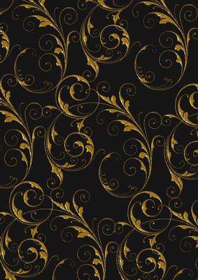 Black Carnations 1 Gold Metallic Swirls A4 Backing Paper