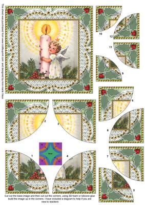 Candle Angel 1 Lace All 4 Rounded Corner Card Front