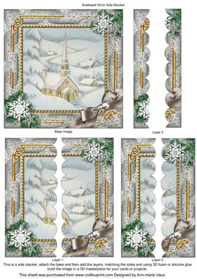 New Church Snow 5inch Square Scalloped 2 Side Stacker