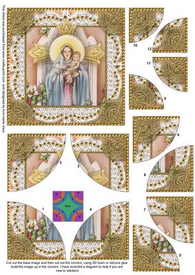 Mary and Baby Jesus Lace All 4 Rounded Corner Card Front