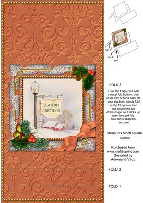 Pub Sign Holly Easel Over the Edge Card