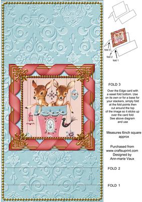 Baby Reindeers Ribbon Easel Over the Edge Card