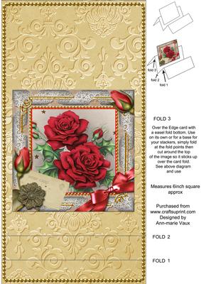 Christmas Roses Easel Over the Edge Card