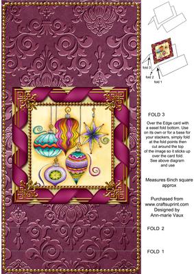 Christmas Decorations Ribbon Easel Over the Edge Card