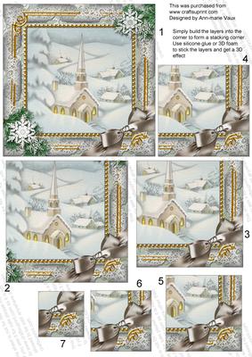 New Church Snow 5in Square One Corner Stacker