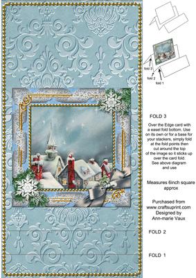 Rooftops Snow Easel Over the Edge Card
