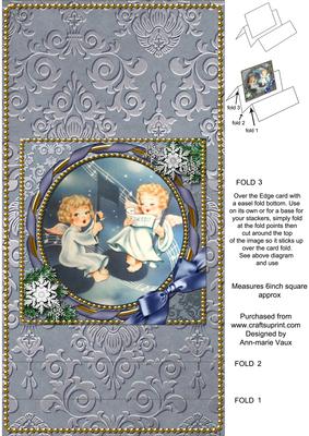 Singing Angels Circle Gold Easel Over the Edge Card
