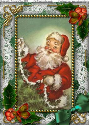 Santa Holly A4 Picture Sheet