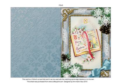 Christmas Book Snow 7x5inch Folded Picture Card