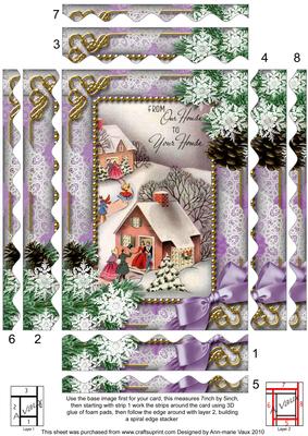 Ours to Yours Snow Spiral Wavy Edge Stacker 7x5in Card Front