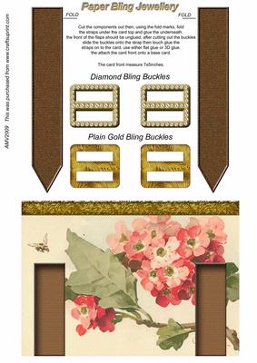 Blossom Double Bling Buckle & Leather Straps Card Top