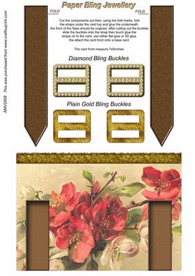 Blossom 2 Double Bling Buckle & Leather Straps Card Top