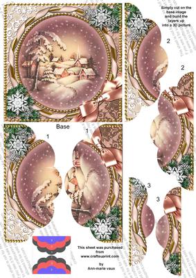 Snowy Town 5inch Top and Bottom Rounded Scallop Stacker