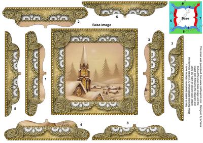 Christmas Snow Steeple 5inch Bracket Edge Spiral Stacker