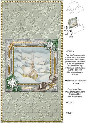 New Church Snow Easel Over the Edge Card