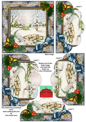Winter Morning Holly One Edge Scallop Bottom Stacker