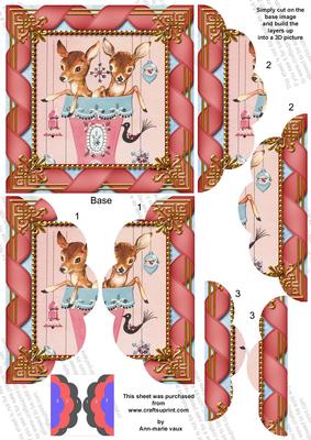 Baby Reindeers 5inch Side by Side Rounded Scallop Stacker