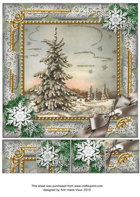 Single Tree Snow 8inch Picture Sheet