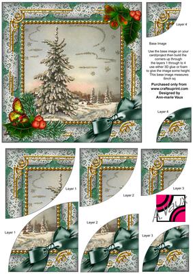 Single Tree Holly 6 Inch Duo Corner Stack Card Front