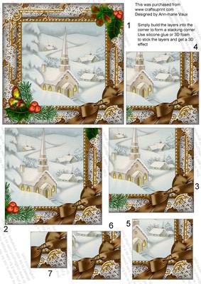 New Church Holly 5in Square One Corner Stacker