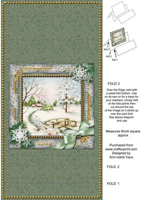 Winter Morning Snow Easel Over the Edge Card