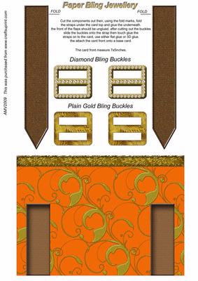 Ornate Autumn Double Bling Buckle & Leather Straps Card Front