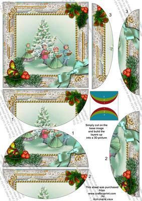 Carol Singers Holly 5inch Top and Bottom Rounded Stacker