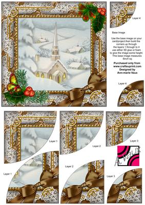 Church Holly 6 Inch Duo Corner Stack Card Front