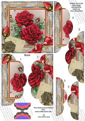 Christmas Roses 5in Top N Bottom Round Scallop Stacker