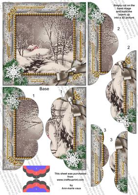 Winter Walk Snow 5in Top N Bottom Round Scallop Stacker