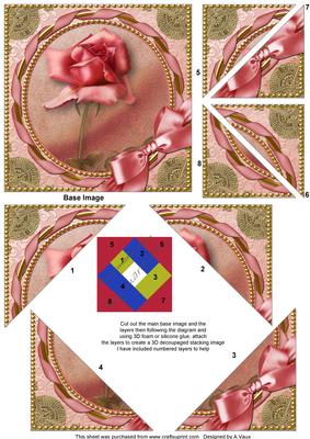 Pink Rose 1 Gold 5inch Triangle Edge Spiral Stacker