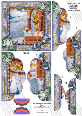 Angels Bell Pulling Snow 5in Top N Bottom R Scallop Stacker