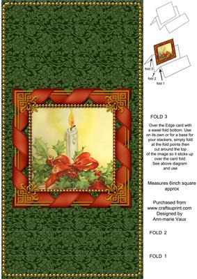 Candle Ribbon Easel Over the Edge Card