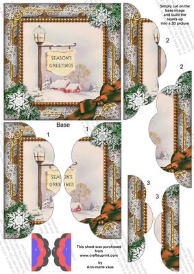 Pub Sign Snow 5in Side by Side Round Scallop Stacker