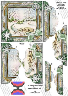 Winter Morning Snow 5in Top N Bottom Round Scallop Stacker