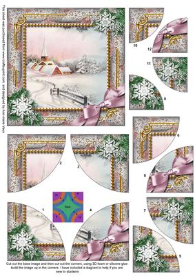 Snow Village Snow All 4 Rounded Corner Card Front