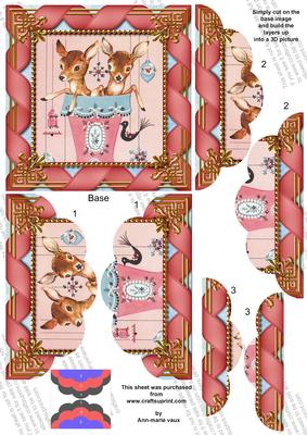Baby Reindeer 5in Top N Bottom Round Scallop Stacker