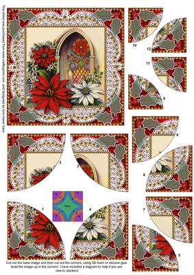 Poinsettia Window All 4 Rounded Corner Card Front