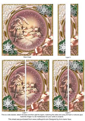 Snowy Town 5inch Square Straight 2 Side Stacker