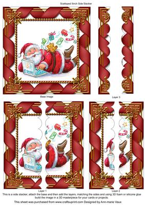 E-shop Santa 5inch Square Scalloped 2 Side Stacker