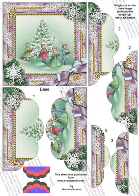 Carol Singers Snow 5in Top N Bottom Round Scallop Stacker