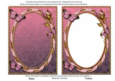 Two Tone Wedding Bells 7x5in Plain Card Front and Front