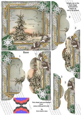 Single Tree Snow 5in Top N Bottom Round Scallop Stacker